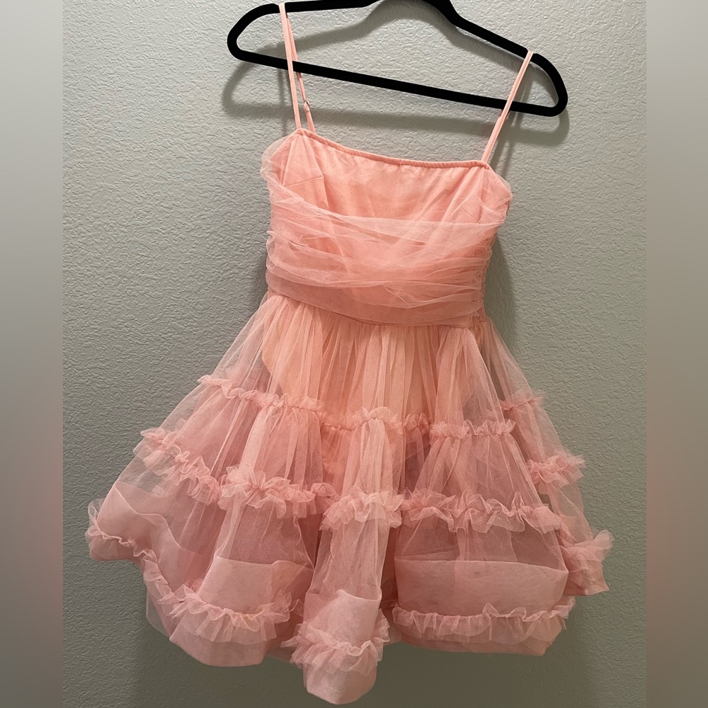 Missguided Pink Tulle Skater Dress 2